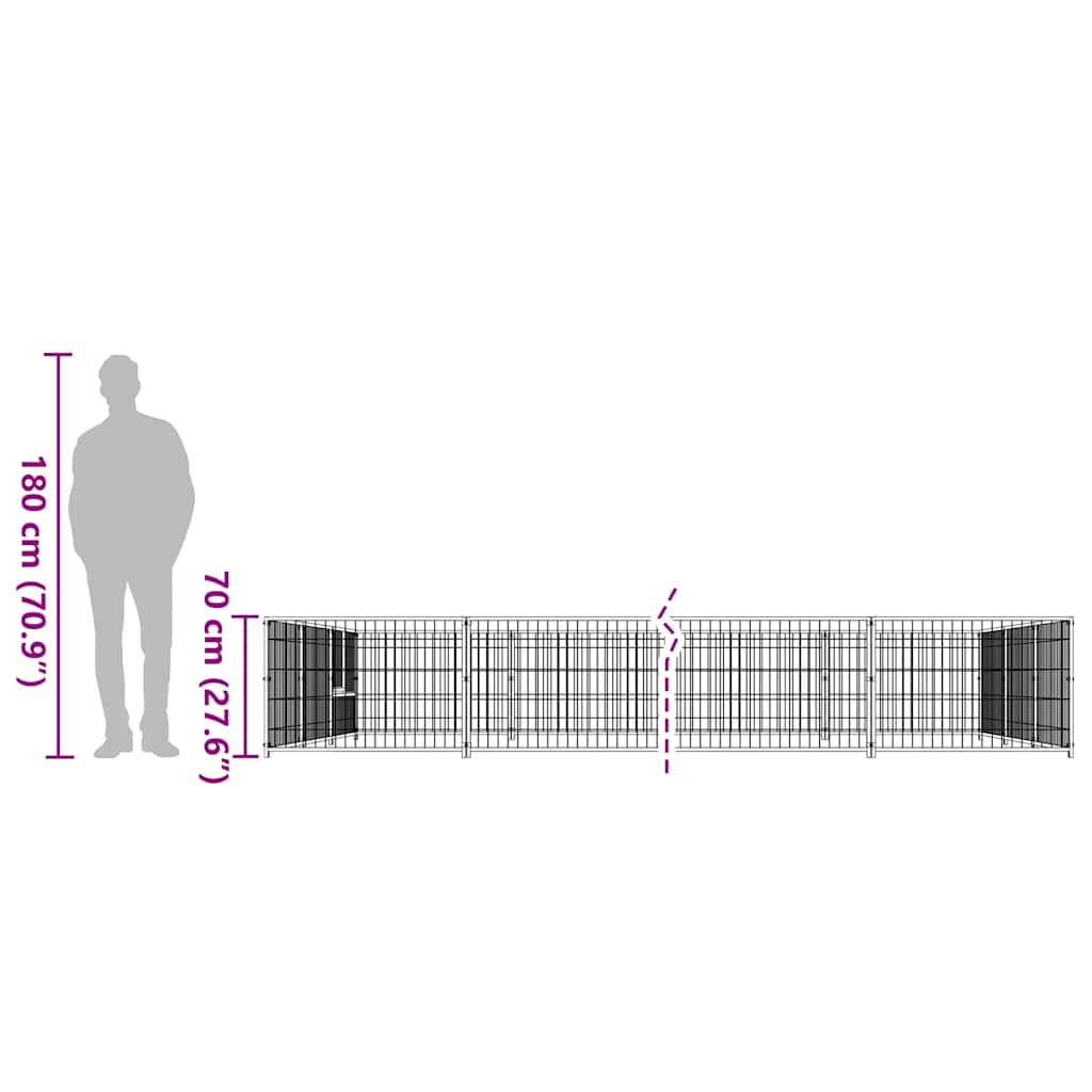 Σπιτάκι Σκύλου Μαύρο 30 μ² Ατσάλινο - PAKOBAZAAR