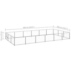 Σπιτάκι Σκύλου Ασημί 18 μ² Ατσάλινο - PAKOBAZAAR