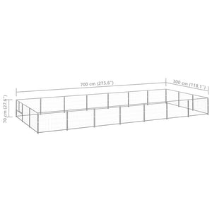Σπιτάκι Σκύλου Ασημί 21 μ² Ατσάλινο - PAKOBAZAAR