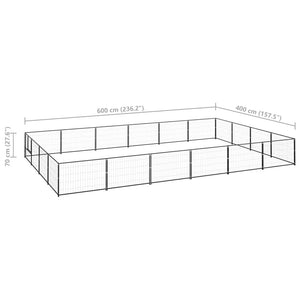 Σπιτάκι Σκύλου Μαύρο 24 μ² Ατσάλινο - PAKOBAZAAR