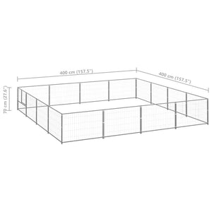 Σπιτάκι Σκύλου Ασημί 16 μ² Ατσάλινο - PAKOBAZAAR