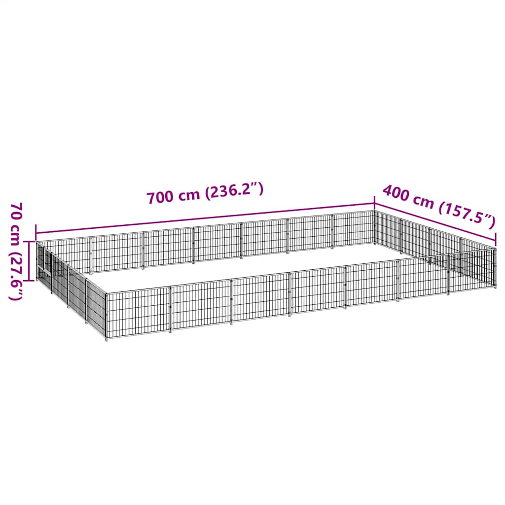 Σπιτάκι Σκύλου Ασημί 28 μ² Ατσάλινο - PAKOBAZAAR