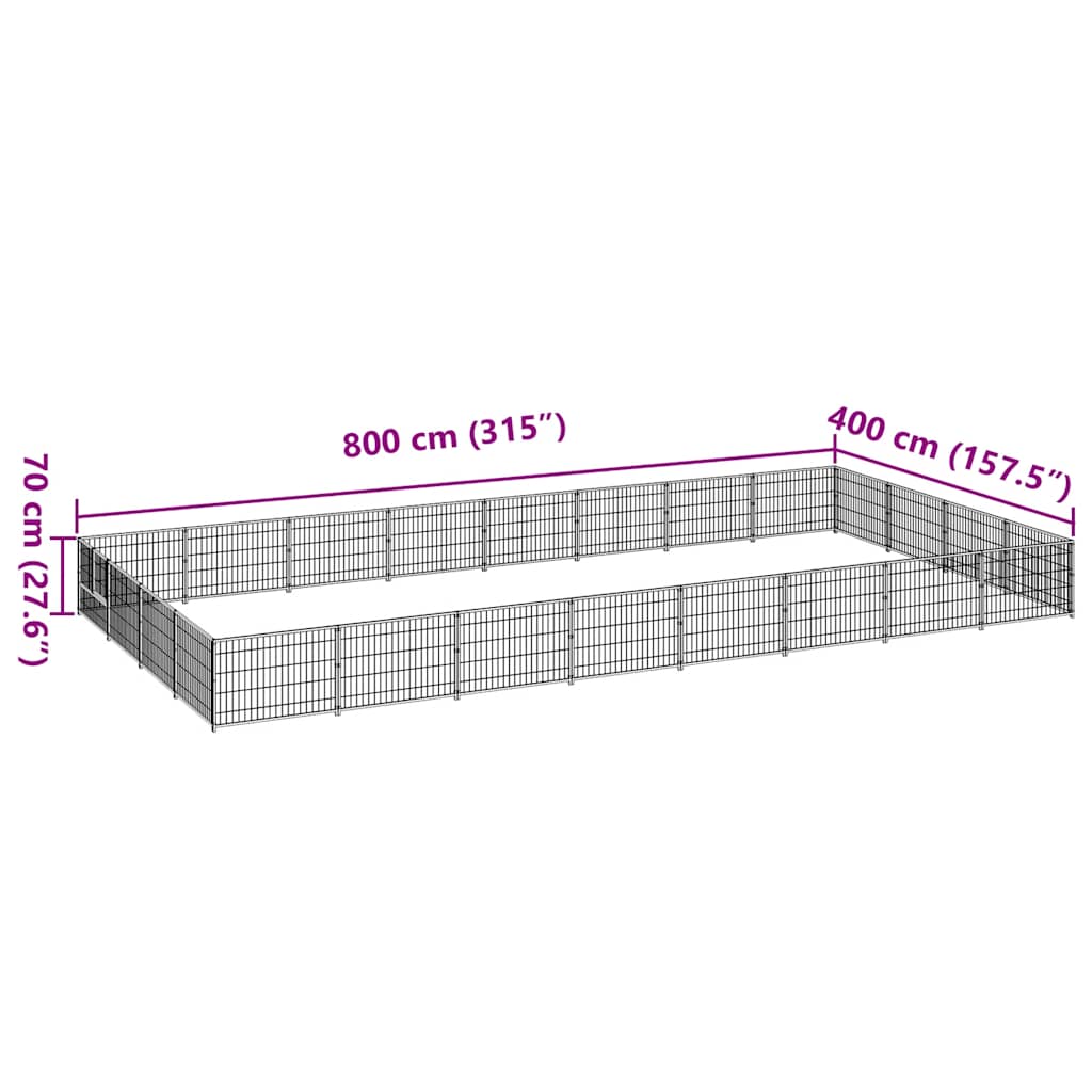 Σπιτάκι Σκύλου Ασημί 32 μ² Ατσάλινο - PAKOBAZAAR