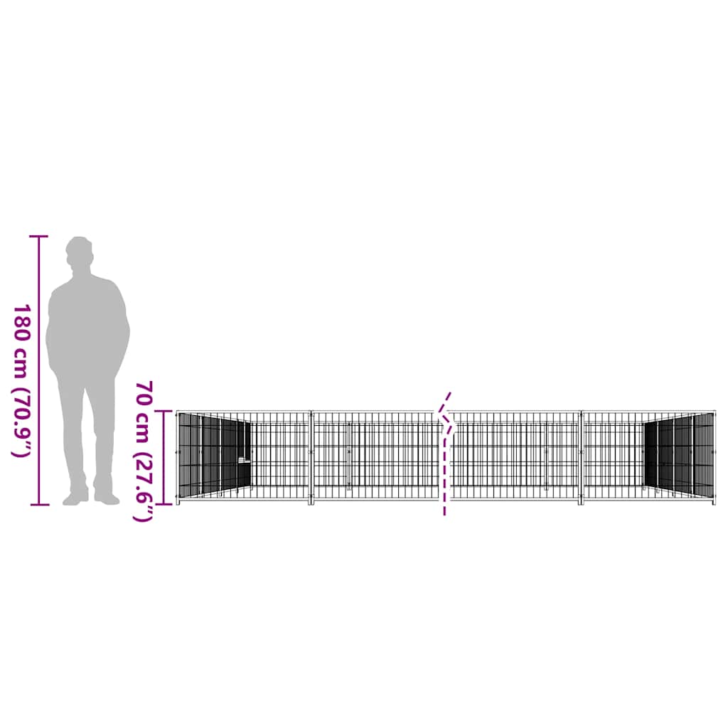 Σπιτάκι Σκύλου Ασημί 32 μ² Ατσάλινο - PAKOBAZAAR