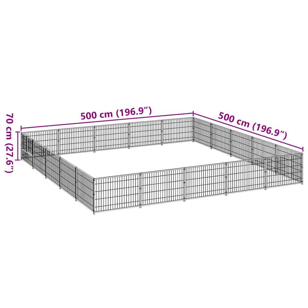 Σπιτάκι Σκύλου Μαύρο 25 μ² Ατσάλινο - PAKOBAZAAR