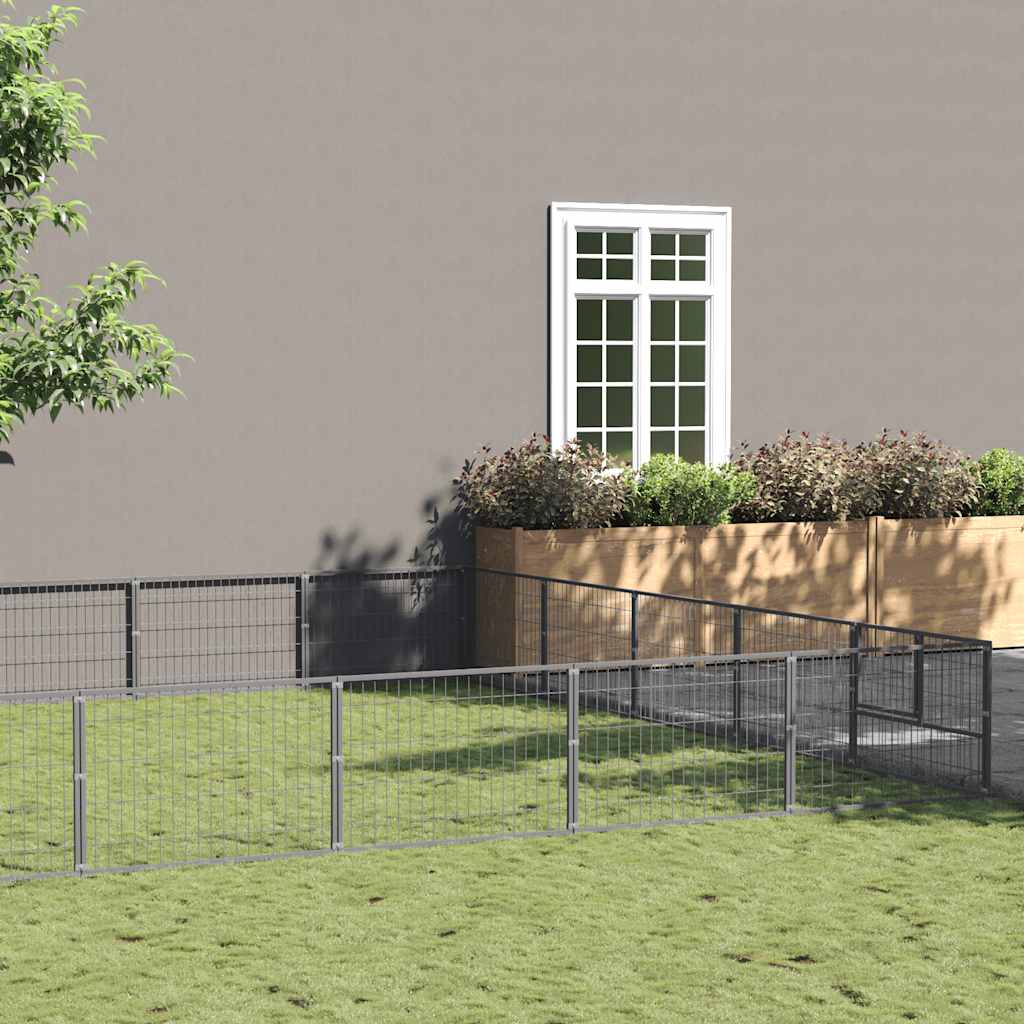 Σπιτάκι Σκύλου Ασημί 50 μ² Ατσάλινο - PAKOBAZAAR