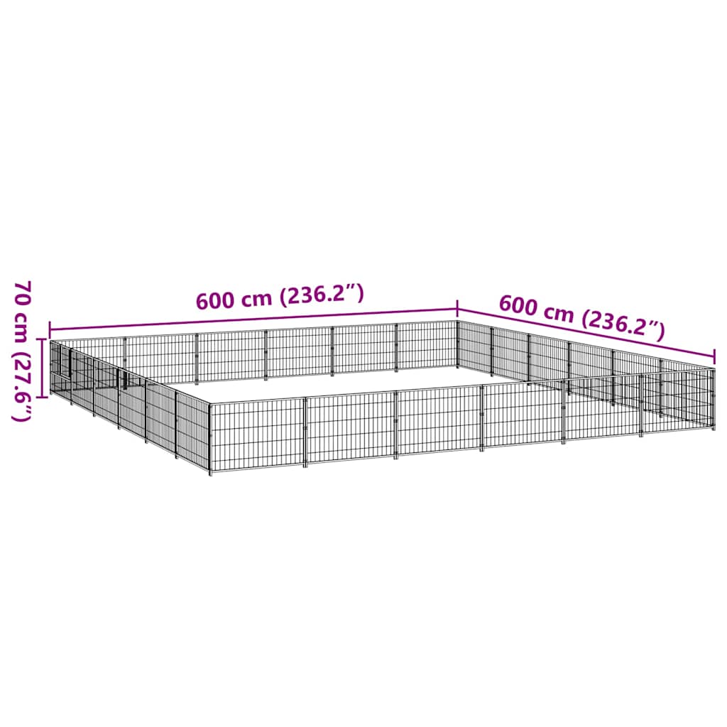 Σπιτάκι Σκύλου Μαύρο 36 μ² Ατσάλινο - PAKOBAZAAR