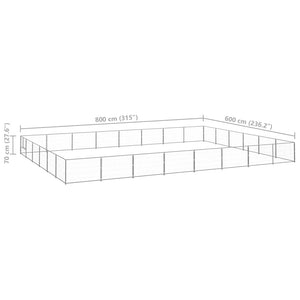 Σπιτάκι Σκύλου Ασημί 48 μ² Ατσάλινο - PAKOBAZAAR
