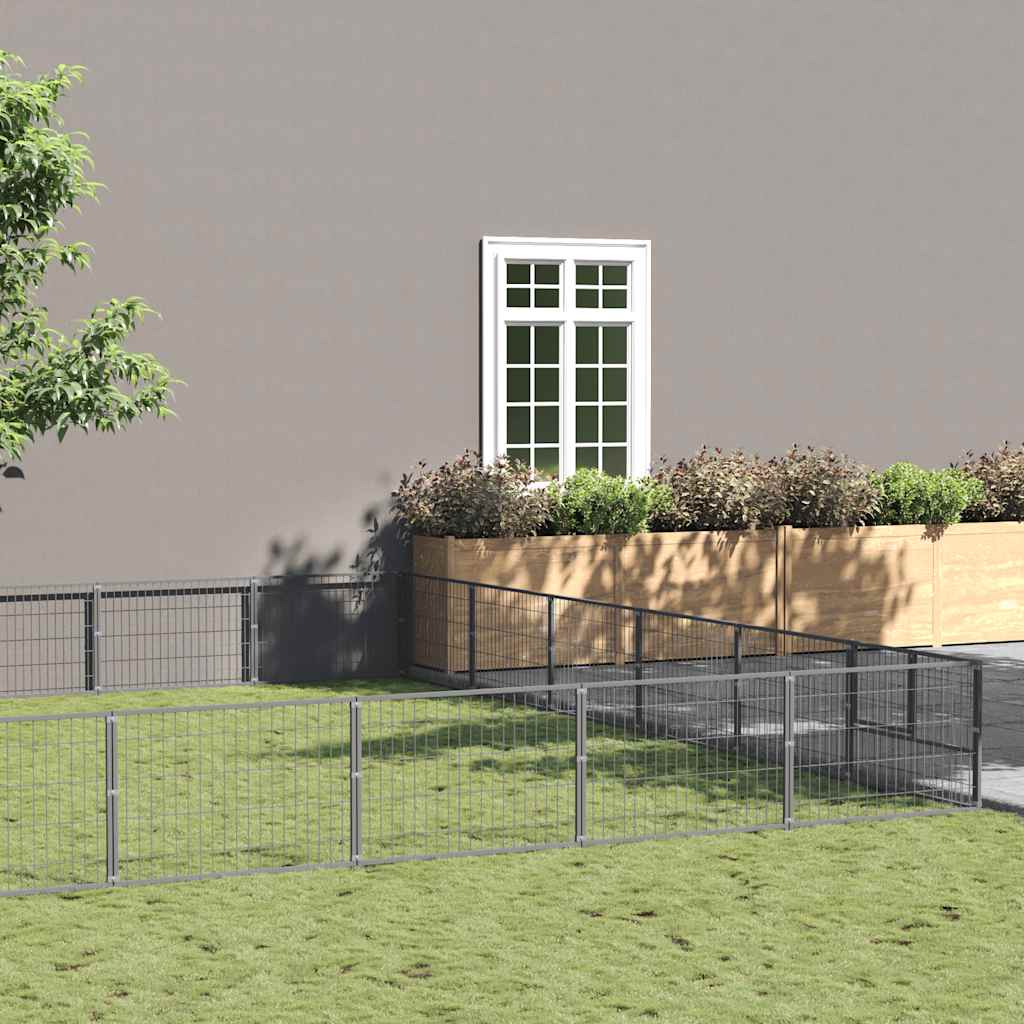 Σπιτάκι Σκύλου Ασημί 60 μ² Ατσάλινο - PAKOBAZAAR