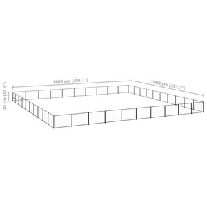 Σπιτάκι Σκύλου Μαύρο 100 μ² Ατσάλινο - PAKOBAZAAR