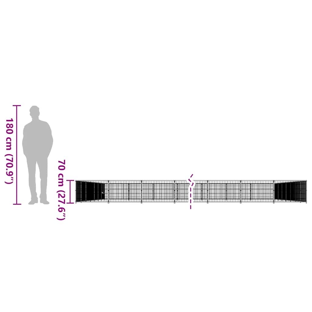 Σπιτάκι Σκύλου Μαύρο 100 μ² Ατσάλινο - PAKOBAZAAR