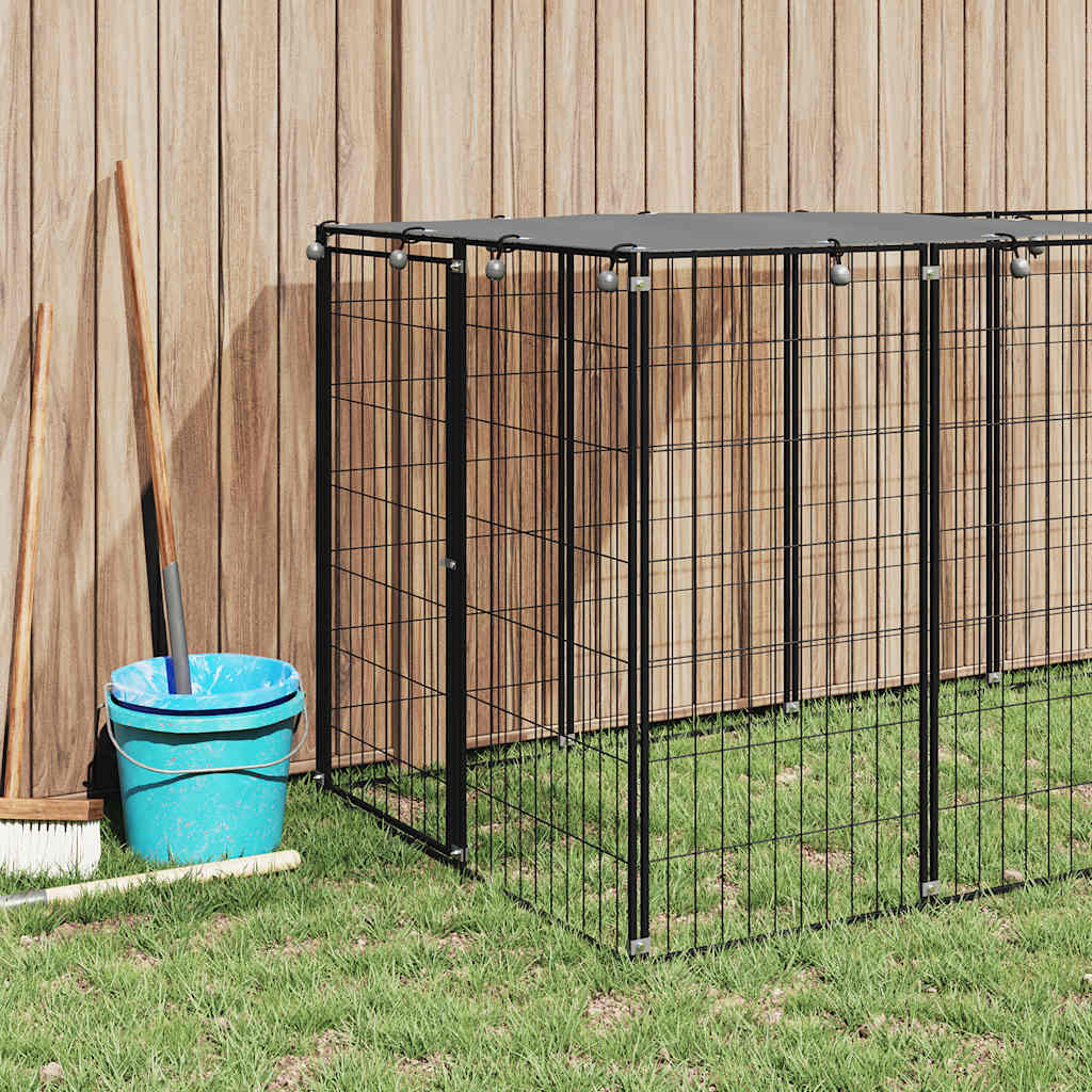 Σπιτάκι Σκύλου Μαύρο 4,84 m² Ατσάλινο - PAKOBAZAAR