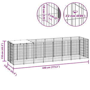 Σπιτάκι Σκύλου Μαύρο 4,84 m² Ατσάλινο - PAKOBAZAAR