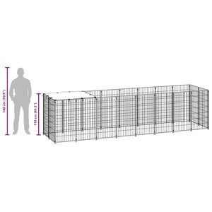 Σπιτάκι Σκύλου Μαύρο 4,84 m² Ατσάλινο - PAKOBAZAAR