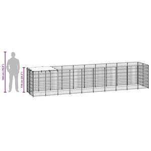 Σπιτάκι Σκύλου Μαύρο 6,05 m² Ατσάλινο - PAKOBAZAAR