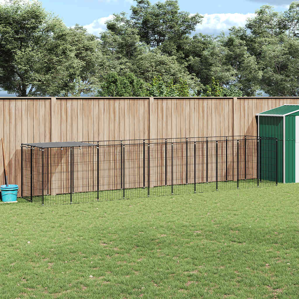 Σπιτάκι Σκύλου Μαύρο 6,05 m² Ατσάλινο - PAKOBAZAAR