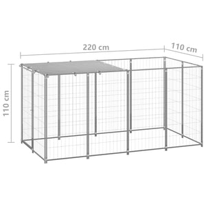 Σπιτάκι Σκύλου Ασημί 2,42 m² Ατσάλινο - PAKOBAZAAR