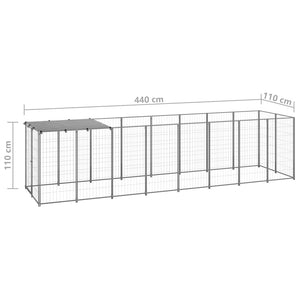 Σπιτάκι Σκύλου Ασημί 4,84 m² Ατσάλινο - PAKOBAZAAR