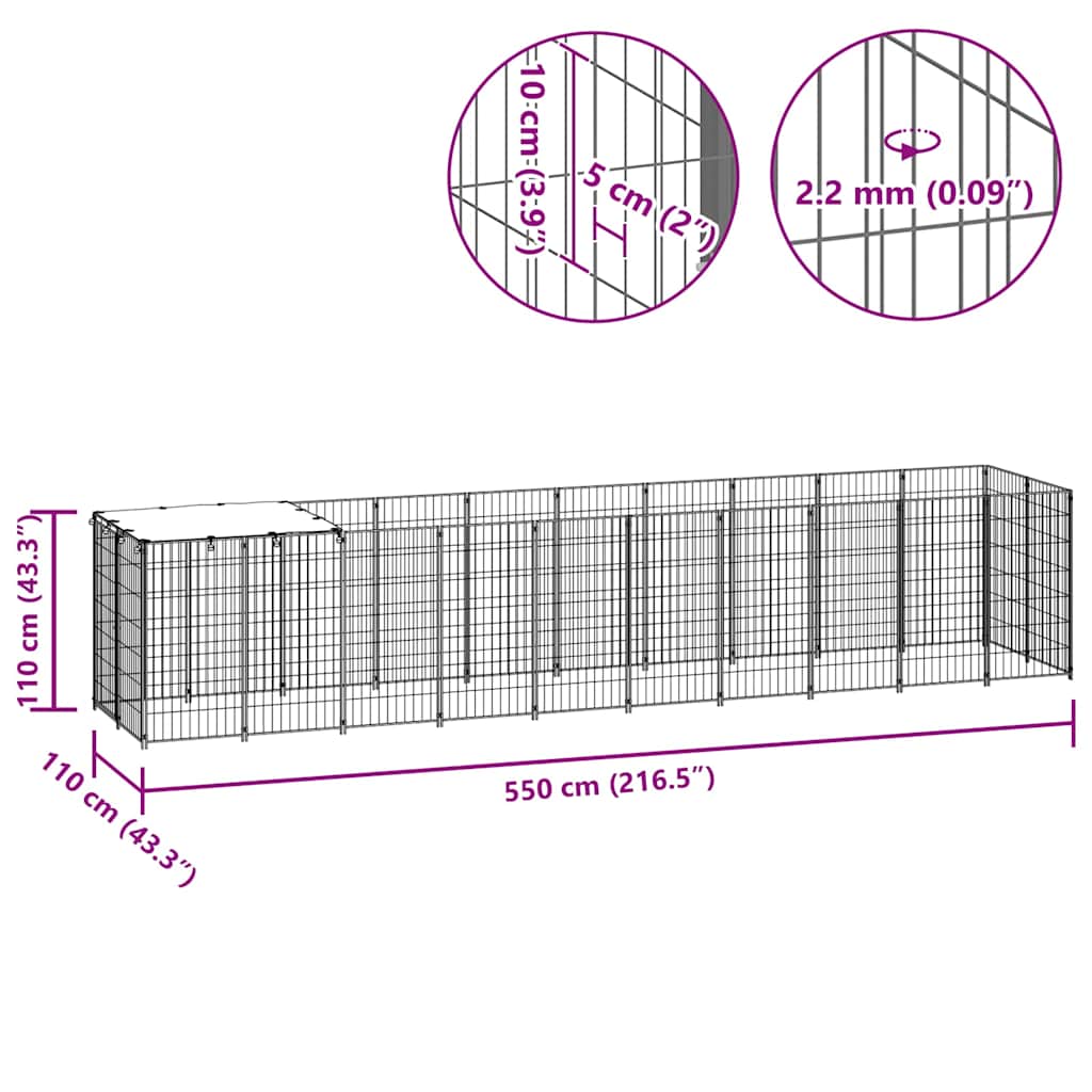 Σπιτάκι Σκύλου Ασημί 6,05 m² Ατσάλινο - PAKOBAZAAR