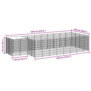 Σπιτάκι Σκύλου Μαύρο 10,89 m² Ατσάλινο - PAKOBAZAAR