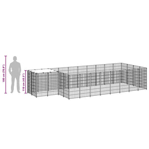 Σπιτάκι Σκύλου Μαύρο 10,89 m² Ατσάλινο - PAKOBAZAAR