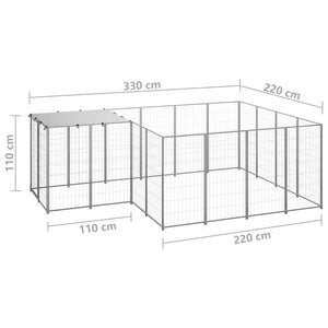 Σπιτάκι Σκύλου Ασημί 6,05 m² Ατσάλινο - PAKOBAZAAR