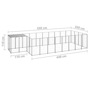 Σπιτάκι Σκύλου Ασημί 10,89 μ² Ατσάλινο - PAKOBAZAAR