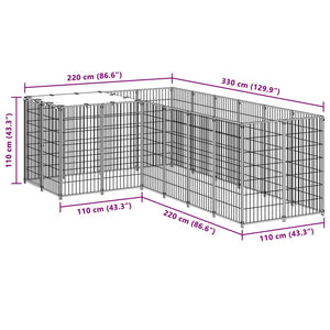 Σπιτάκι Σκύλου Μαύρο 4,84 μ² Ατσάλινο - PAKOBAZAAR