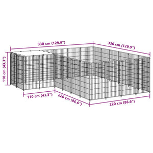 Σπιτάκι Σκύλου Μαύρο 8,47 μ² Ατσάλινο - PAKOBAZAAR