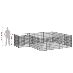 Σπιτάκι Σκύλου Μαύρο 12,1 μ² Ατσάλινο - PAKOBAZAAR