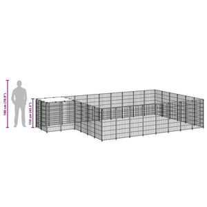 Σπιτάκι Σκύλου Μαύρο 15,73 μ² Ατσάλινο - PAKOBAZAAR
