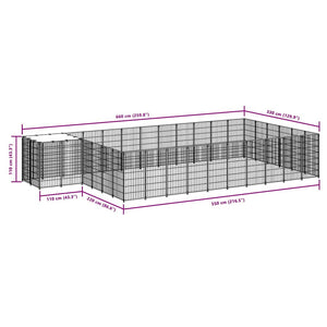 Σπιτάκι Σκύλου Μαύρο 19,36 μ² Ατσάλινο - PAKOBAZAAR