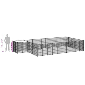 Σπιτάκι Σκύλου Μαύρο 19,36 μ² Ατσάλινο - PAKOBAZAAR