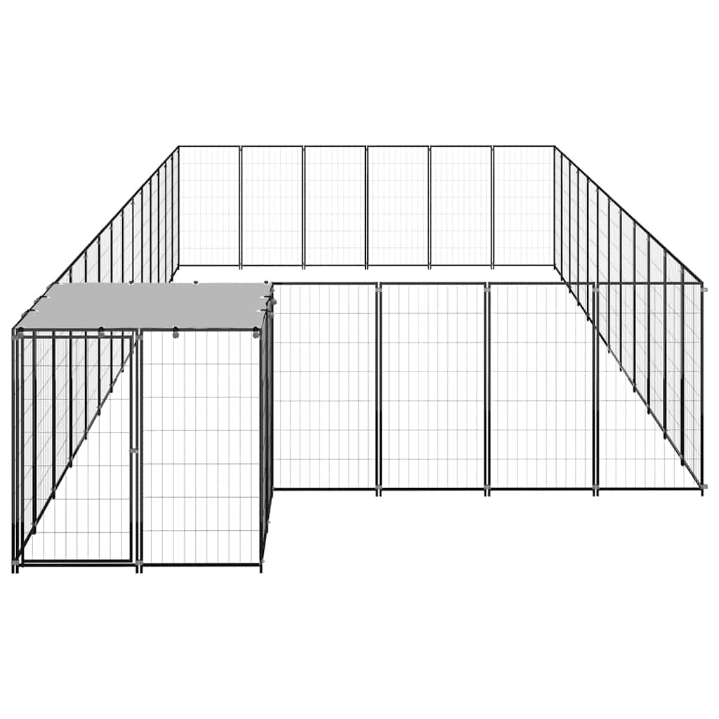 3082216  Dog Kennel Black 22,99 m² Ατσάλι (150782+3x150784) - PAKOBAZAAR