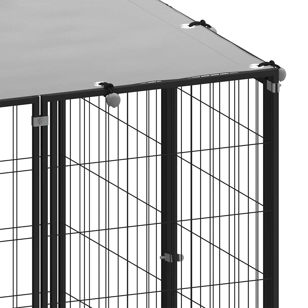 3082216  Dog Kennel Black 22,99 m² Ατσάλι (150782+3x150784) - PAKOBAZAAR