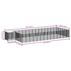Σπιτάκι Σκύλου Μαύρο 26,62 μ² Ατσάλινο - PAKOBAZAAR