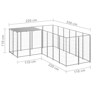 Σπιτάκι Σκύλου Ασημί 4,84 μ² Ατσάλινο - PAKOBAZAAR