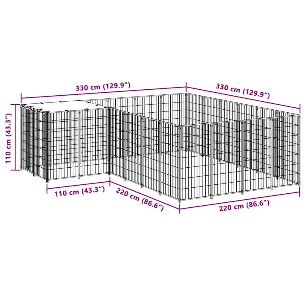 Σπιτάκι Σκύλου Ασημί 8,47 μ² Ατσάλινο - PAKOBAZAAR