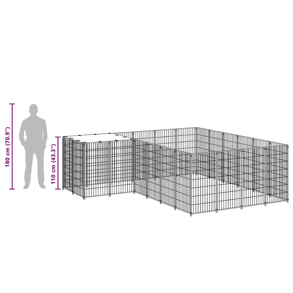 Σπιτάκι Σκύλου Ασημί 8,47 μ² Ατσάλινο - PAKOBAZAAR