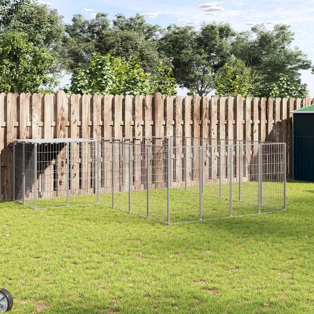 Σπιτάκι Σκύλου Ασημί 8,47 μ² Ατσάλινο - PAKOBAZAAR