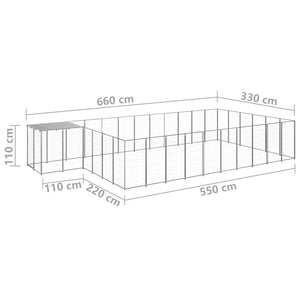 Σπιτάκι Σκύλου Ασημί 19,36 μ² Ατσάλινο - PAKOBAZAAR
