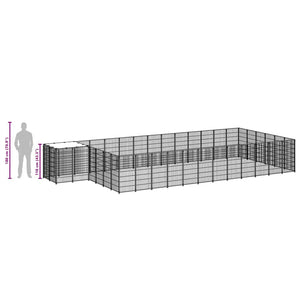 Σπιτάκι Σκύλου Ασημί 22,99 μ² Ατσάλινο - PAKOBAZAAR