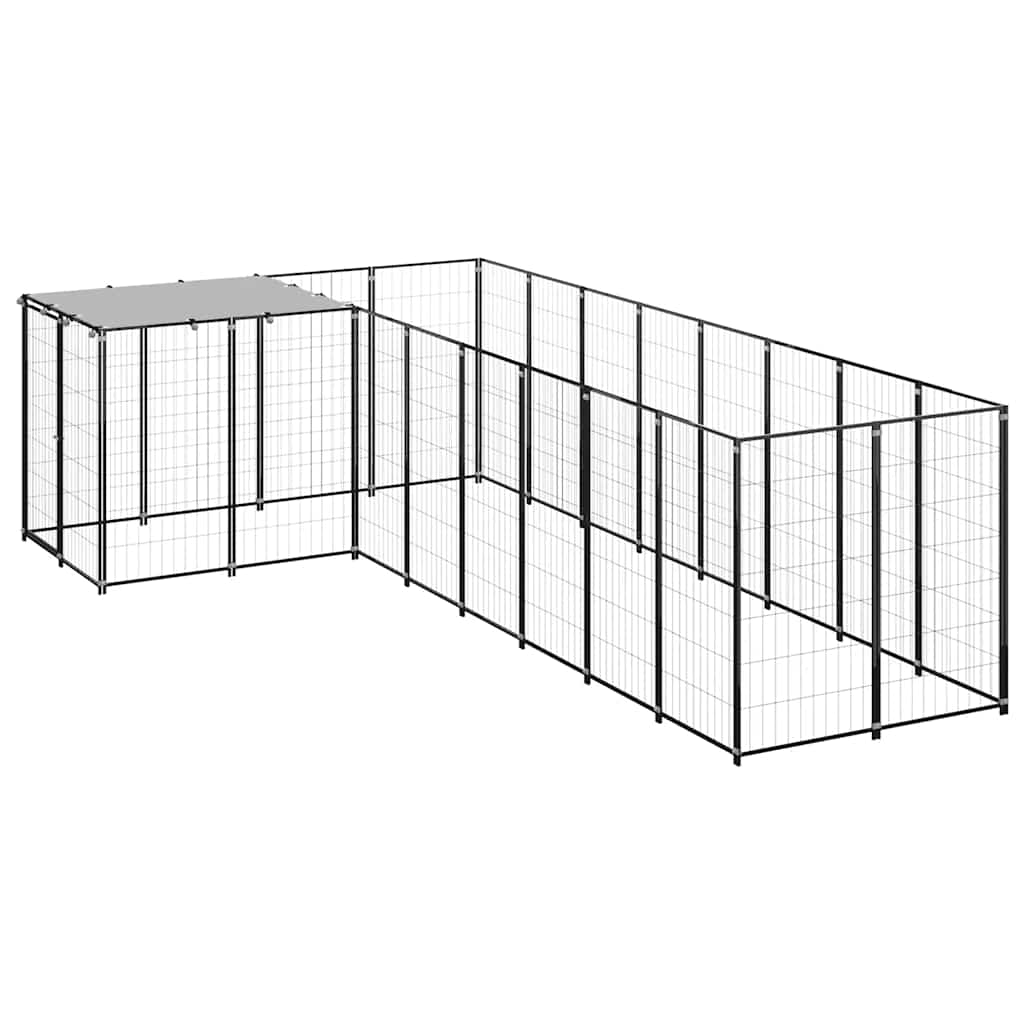 Σπιτάκι Σκύλου Μαύρο 6,05 μ² Ατσάλινο - PAKOBAZAAR