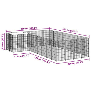 Σπιτάκι Σκύλου Μαύρο 10,89 μ² Ατσάλινο - PAKOBAZAAR