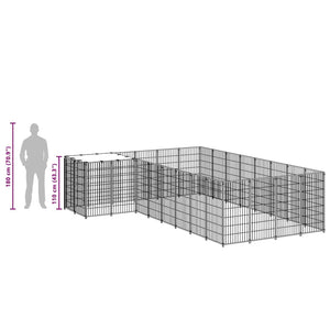 Σπιτάκι Σκύλου Μαύρο 10,89 μ² Ατσάλινο - PAKOBAZAAR