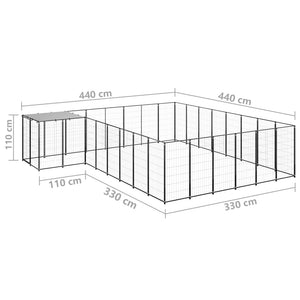 Σπιτάκι Σκύλου Μαύρο 15,73 μ² Ατσάλινο - PAKOBAZAAR