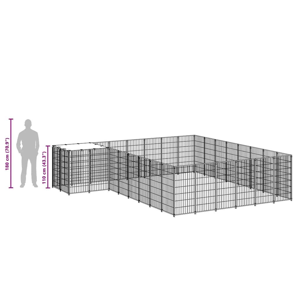 Σπιτάκι Σκύλου Μαύρο 15,73 μ² Ατσάλινο - PAKOBAZAAR