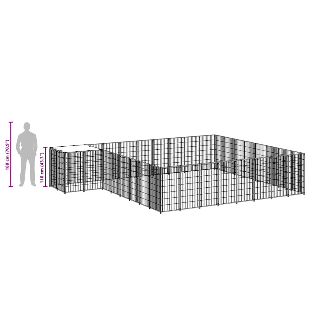 Σπιτάκι Σκύλου Μαύρο 20,57 μ² Ατσάλινο - PAKOBAZAAR