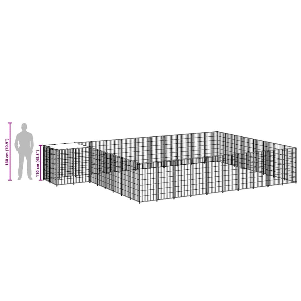 Σπιτάκι Σκύλου Μαύρο 25,41 μ² Ατσάλινο - PAKOBAZAAR