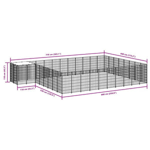Σπιτάκι Σκύλου Μαύρο 30,25 μ² Ατσάλινο - PAKOBAZAAR